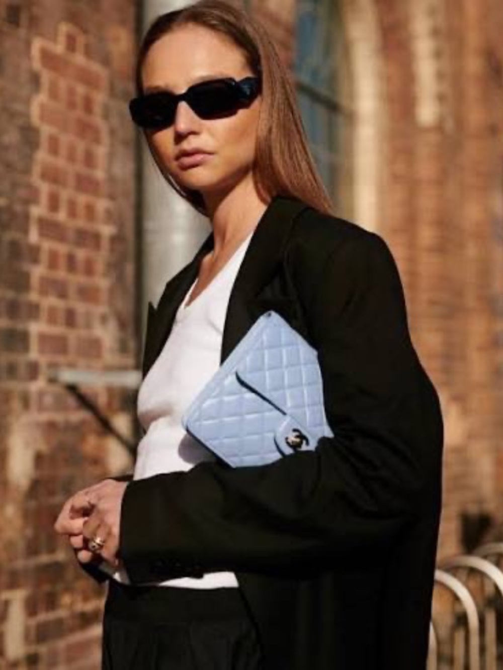 Prada PR 17WS 1AB5SO Black Dark Grey Lens Sunglasses - Picture 4 of 13